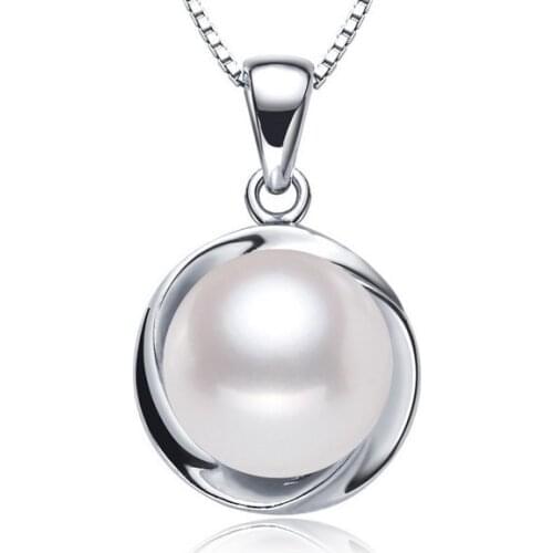 3 color Genuine 9-10mm Natural Freshwater Pearl Pendant Necklace Charm Beautiful Jewelry for Charm Women