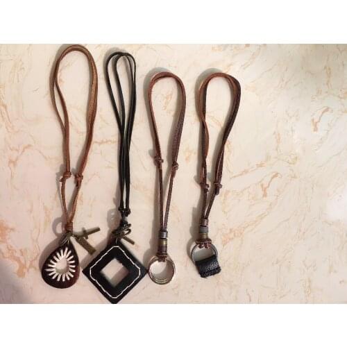 Genuine leather hand made adjustable eyeglass pendant spectacle strings sunglass holder fast