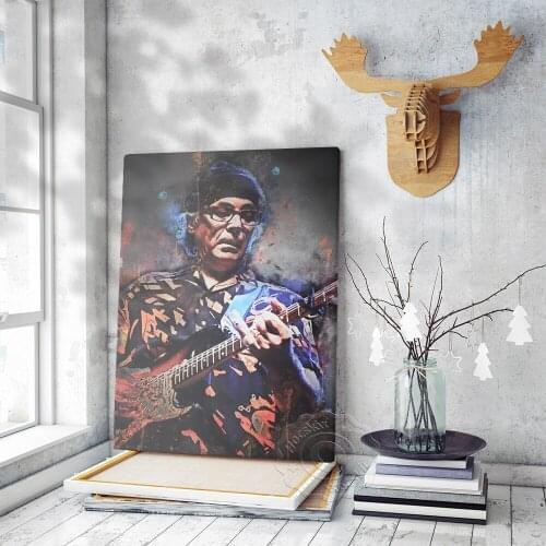 Ry Cooder Slide Guitar Art Poster, America Musician Ry Cooder Mural, Little Village Rock Band Guitarist Canvas Painting Prints