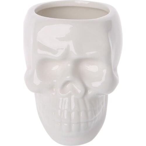 Creative Skull Ceramic Flower Pot Green Succulent Planter Plant Container Decor