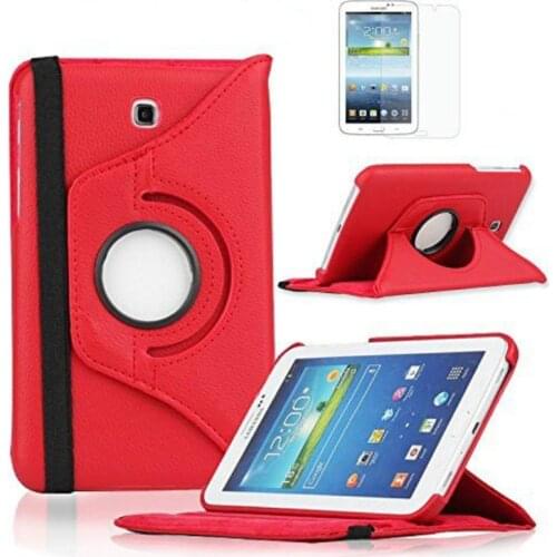 360 Rotation Flip Holder Case For Samsung Tab 3 7" SM-T210 T211 P3200 P3210 Cover Capa for Galaxy Tab3 7.0inch T210 Cover Glass