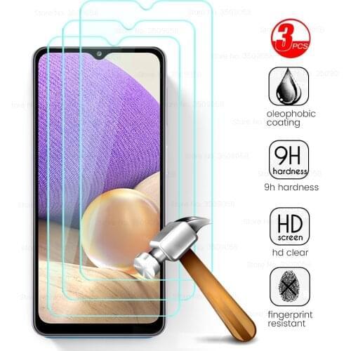 A32 4G Glass 3PCS Tempered Glass for Samsung Galaxy A02 A02S A12 A32 A42 A52 A72 5G A 32 52 72 2021 Screen Protector Film Cover