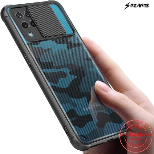 Rzants for Samsung Galaxy A12 Galaxy M12 Case Hard [Camouflage Lens] Lens Protection AirBag Cornor Slim Crystal Clear Cover