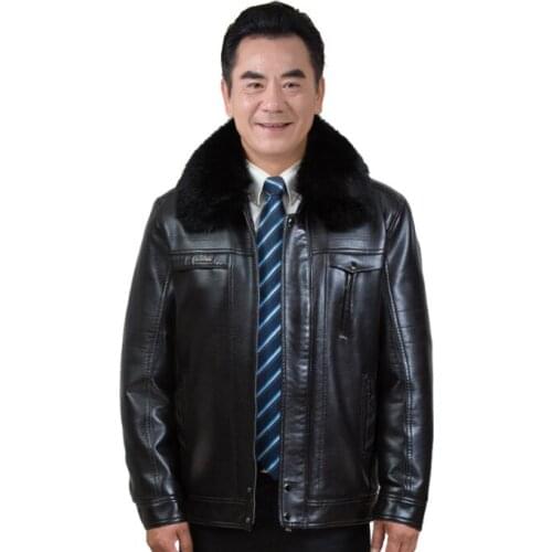 Winter thicken warm motorcycle leather jacket men jaqueta de couro masculino motoqueiro chaqueta fur collar mens leather coats