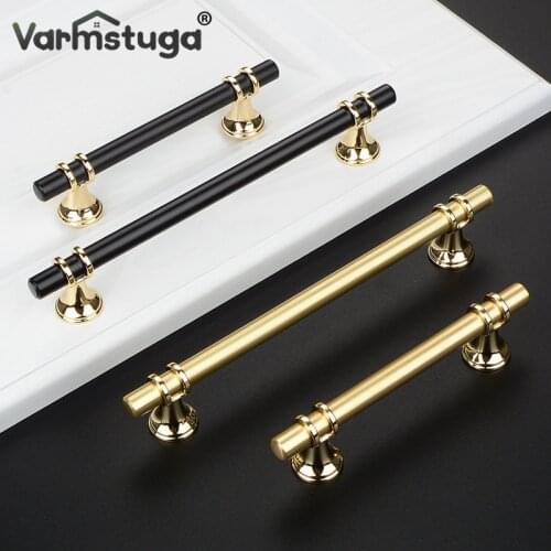 Gold Furniture Handle Cabinet Knob and Handle Drawer Knobs Cupboard Pulls Kitchen Handle Pull Black Handle for Furniture