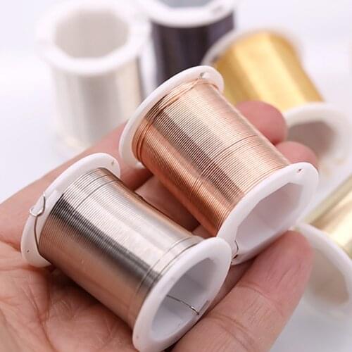 0.3/0.5/0.8mm Gold Silver Color Copper Wire Craft Making Beads Rope For Bracelet Necklace DIY Beading Wire Jewelry Cord String