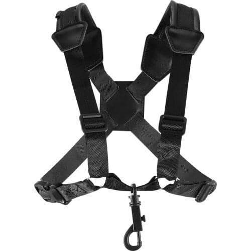 1Pc Sax Tenor Saxophone Strap Shoulders Strap Saxophone Suspender Strap (Black)