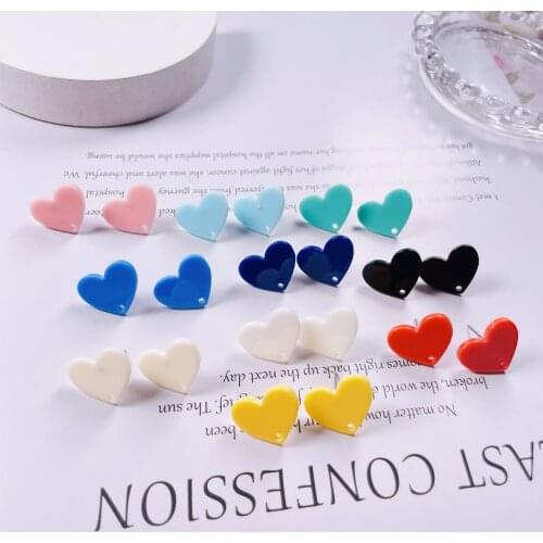 10pcs Acrylic Earpin charms, Heart Pendant Earring Pendant DIY, Earring Accessories, Jewelry Components, Handmade DIY Materials