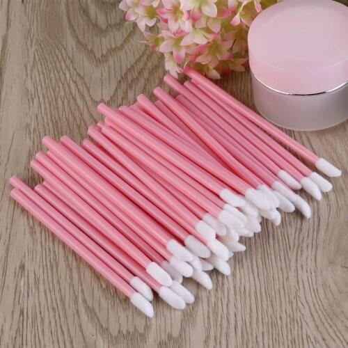 100pcs/pack Disposable Cosmetic Makeup Lip Brush Lipstick Lip Glossy Wands Pen Cleaner Applicator Eyeshadow Brushes Tools