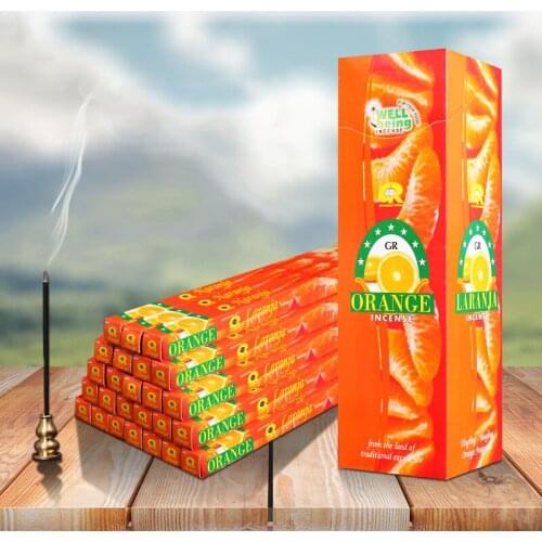 25 Small Boxes/ A Big Box India Incense Orange Fragrance Aroma Incense Stick for Air Freshener Charming Indoor Fragrance