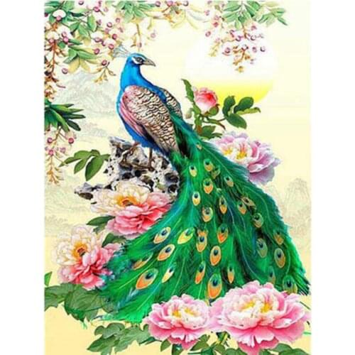 5D Diamond Embroidery Cross Stitch DIY Diamond Painting Animal Peacock Diamond rhinestones Home Decor Christmas gift TT573