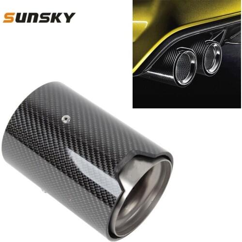 Car Exhaust Pipe Modified Glossy Surface Carbon Fiber Tail Throatfor BMW M2/M3/M4/M5, Outer Diameter of Air Inlet