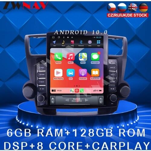 For Toyota highlander 2008-2013 Android 10 Tesla style Car DVD Player GPS navigation Car Auto Radio Stereo Multimedia Player
