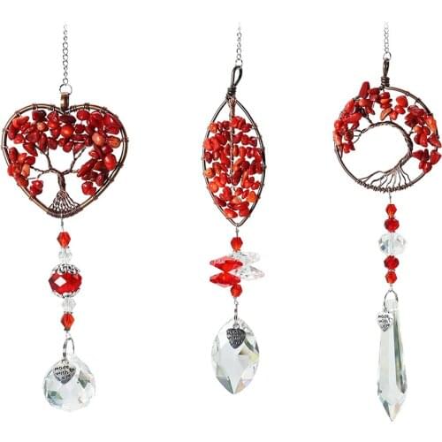 Art Crystal Pendant Handmade Sun DIY Light Catcher Home Window Wind Chimes Hanging Ornament Car Interior Decor Mom Gift