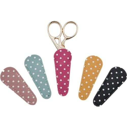 PU Leather Embroidery Scissors Sheath Cover Barber Hairdressing Shears Holster Protective Storage Sewing Accessories