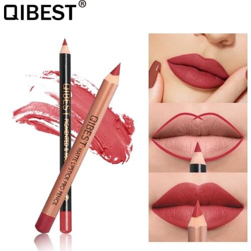 Qibest Lip Liner Multi-Pack Matte Waterproof Waterproof Lip 15 Color Makeup Lipliner Cosmetic Gift for Women Hot Selling