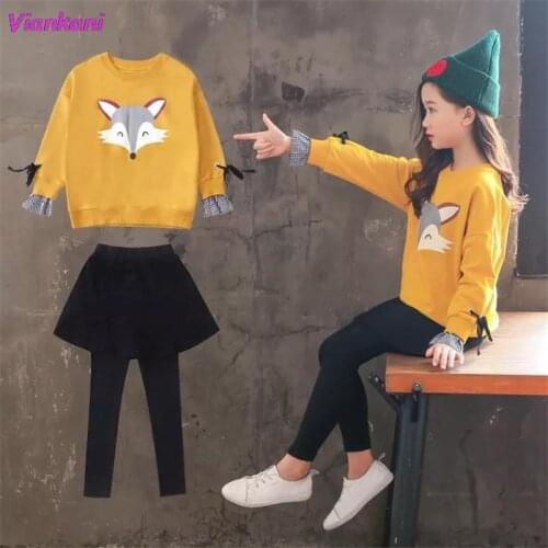 Kawaii Girls Clothes 2021 Clothing For Girls Shirts+Dress Pants Suits 2021Autumn Winter Kids Teen Children 5 6 7 8 9 10 12 Years