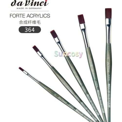 Da Vinci Modeling Series 364 Craft Brush, Great for Rough Surfaces, Flat Extra-Strong Synthetic with Blue-Green Handle