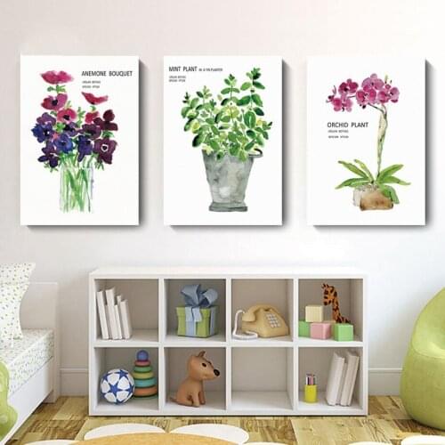 Colorful Flowers Green Plants Canvas Painting Beautiful Flowers Home Decoration Pictures Wall Art Poster And Print For Living Ro