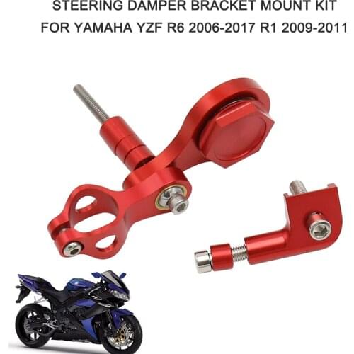 Damper Bracket Steering Damper Bracket Mount Kit Damper Stabilizer Mounting Bracket for YAMAHA YZF R6 2006-2017 R1 2009-2011
