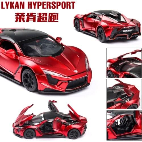 1/32 Scale Lykan Hypersport Diecast Alloy Pull Back Car Collectable Toy Gifts for Children