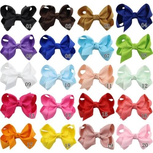 Small Hair Bows With Hair Clips For Girls Kids Mini Boutique Plain Knot Ribbon Bows Hairpin Hair Accessories Ribbon Bows