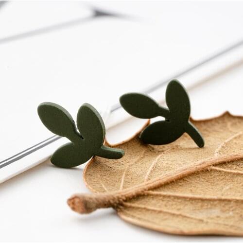 Cute Stud Earrings Leaves Stainless Steel Starry Gem Jewelry Earrings for Women Wholesale Kolczyki Brincos Korean Earrings