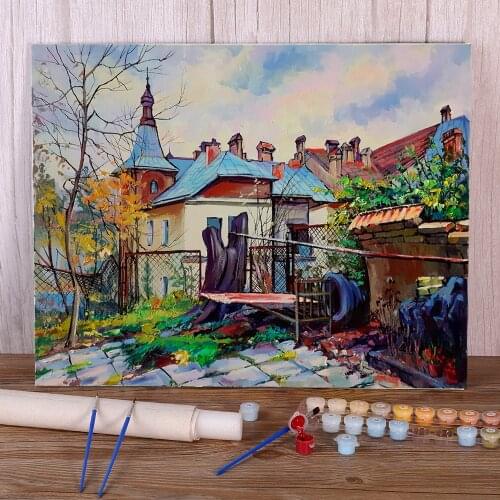Landscape Lviv Paint By Numbers Complete Kit Acrylic Paints 50*70 Canvas Pictures Wall Decoration Adults Wholesale