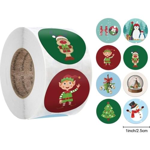 100-500pcs Christmas Stickers Snowman Elf Adhesive Label Stickers DIY Biscuit Gift Baking Small Business Packaging Stickers