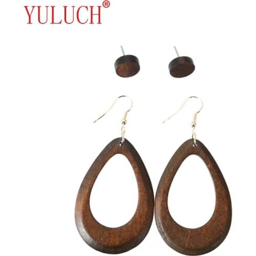YULUCH New Arrival Wood Combination Pierced Earrings For Woman Valentines Day Gift Special Girl Jewelry Party Art Earrings
