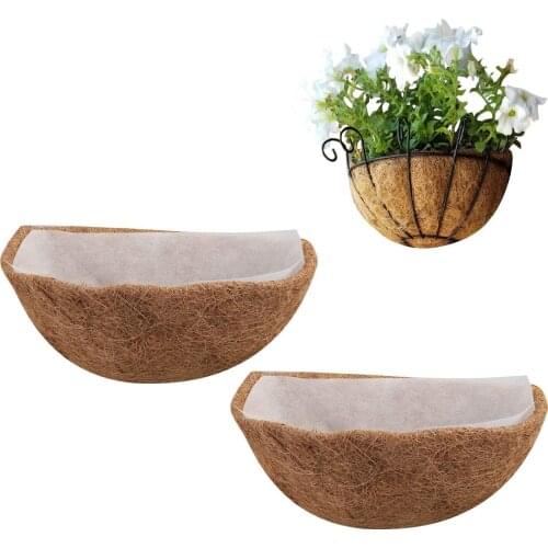 Replaceable Thick Coco Coir Liners Multiple Sizes Strong Water Absorption Coconut Fiber Lining For Hanging Planter Basket