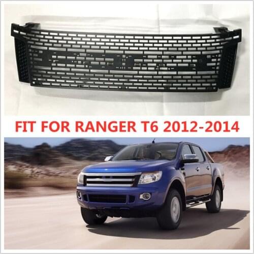 PICKUP CAR grill radiator EXTERIOR FRONT RACING GRILLE ABS GRILLS BUMPER MESH MASK TRIMS COVER FIT FOR RANGER T6 XLT 2012-2015.3