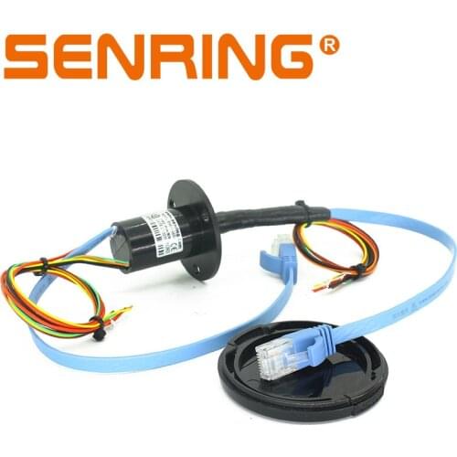 RJ45 Ethernet Connector 1 Channel 1000BaseT 6 Circuits 2A+2 Circuits 5A Capsule Ethernet Slip Ring with OD 22mm