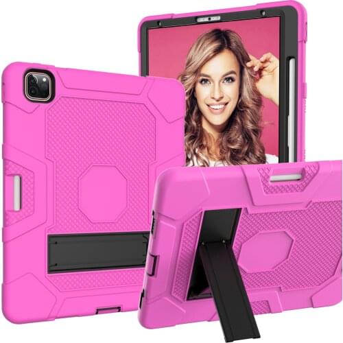 Heavy Armor Shochproof Kids Silicone Stand Cover case for iPad Pro 12.9 2018 2020 A2233 A1895 Tablet Funda Capa With Pen Slot