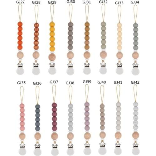 Silicone Bead Pacifier Clip Chain for Baby Teething Soother Chew Toy Dummy Clips