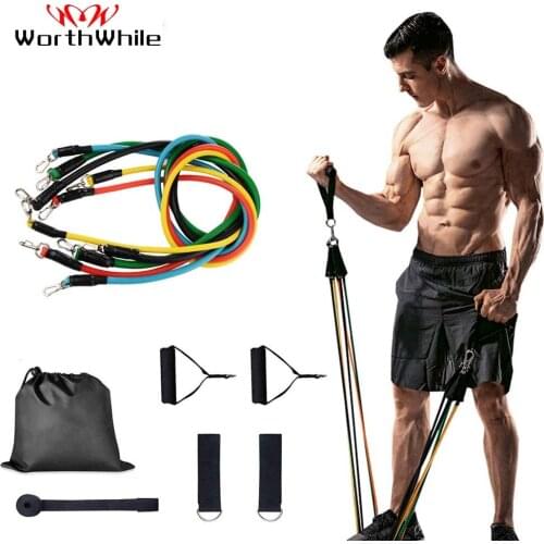 WorthWhile Gym Fitness Resistance Bands Set Belt Yoga Stretch Pull Up Assist Rope Straps Crossfit Training Workout Equipment