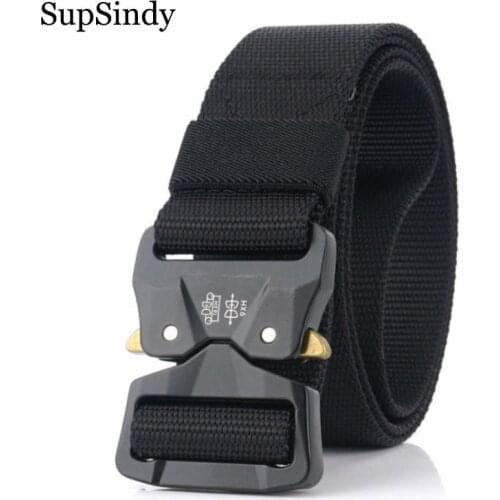 SupSindy Men canvas belt Quick release Metal buckle nylon Training belts military Army tactical belts for women Jeans male strap