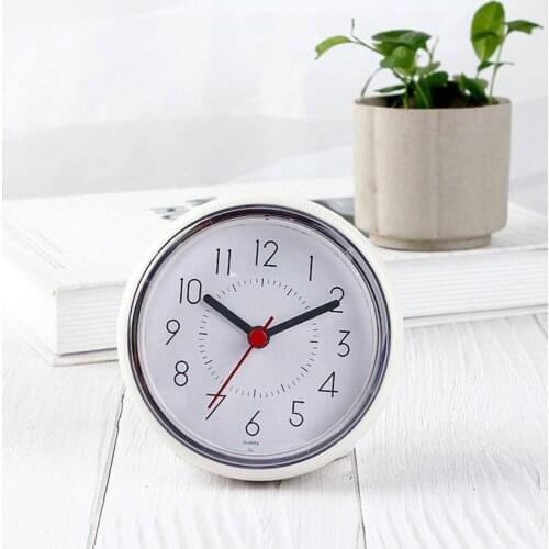 1Pc Waterproof Suction Cup Battery Operated Silent Non-Ticking Bathroom Wall Clock настенные часы