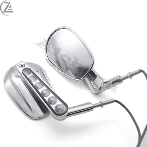 ACZ for Harley V-ROD V ROD VRSCF Motorcycle Silver Mirror Muscle LED Turn Signals Light Moto Rearview side mirrors case