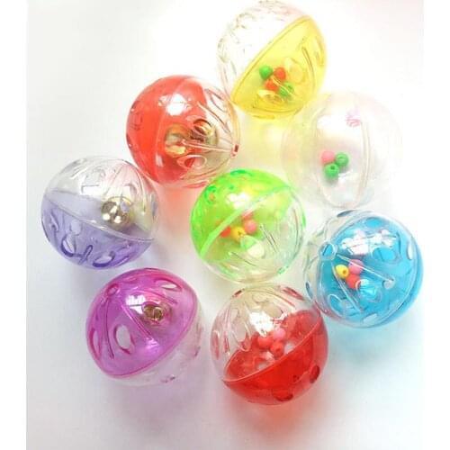 1PCS Random Color Cat Ball Toy Plastic Hollow Funny Colorful Cat Jingle Ball Pet Playing Ball Toy Cat Training Toys Cat Supply