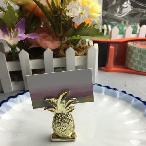 100pcs Free shipping Wedding Favors Gold Pineapple Place Card Holder Party Favors