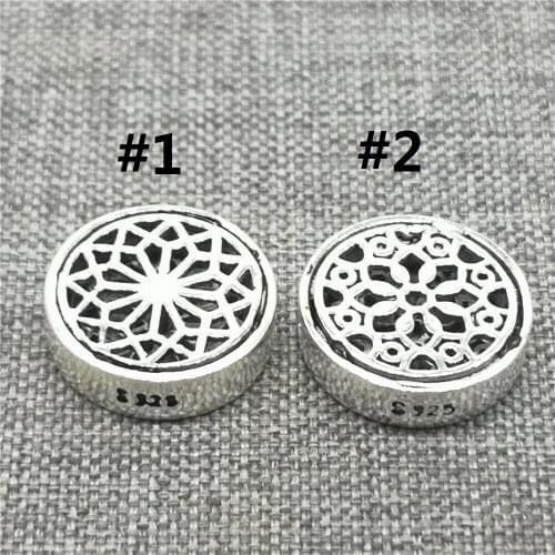 2 Pieces 925 Sterling Silver Life Flower Beads 2-Sided Flat Round Spacer