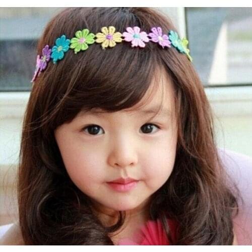 2016 Fashion Kids Baby Girl Colorful Flower Supreme Headband Hair Band Accessories Gift Elastic Headbands Headwear Photo Props
