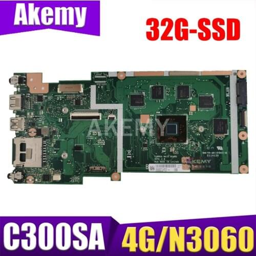 90NB0BL0-R03000 For ASUS C300SA C300S motherboard Laptop REV2.0 C300SA Main Board W/ 4G RAM N3060 2-Cores CPU 32G-SSD