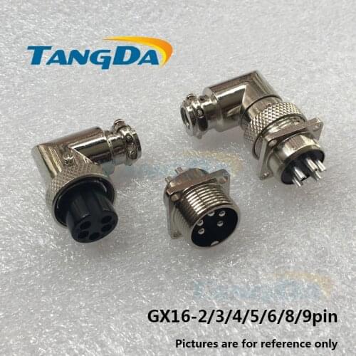 Aviation Plug Male+Female 90 degree 2/3/4/5/6/8/9P 2pin 5Pin GX16 elbow 16mm M16 2 3 4 5 6 8 9 core right angle Connector A