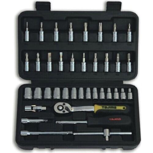 Auto Repair and Auto Maintenance Tool Set TS-38 Metric Set Tool Socket Ratchet Wrench 38 Piece Set