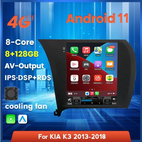 6G 128G DSP Android 11 Multimedia Tesla Vertical Screen For KIA CERATO K3 FORTE 2013-2018 Car GPS Radio Navigation Stereos 2 DIN