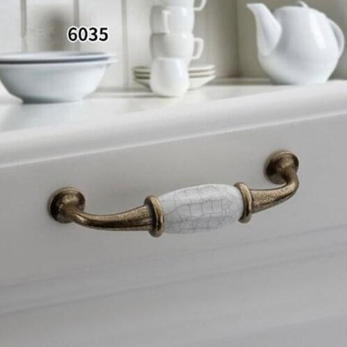 Free shipping Cracked ceramic knob Marble porcelain Handle 38mm retro cabinet handle 32mm round