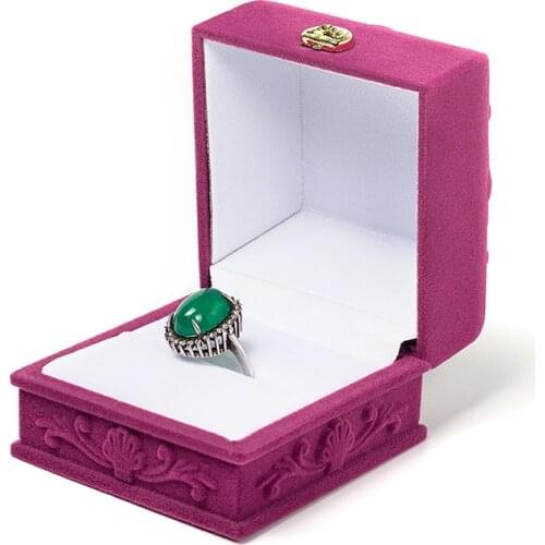 Bump Retro Popular Engagement Organizer Storage Accessories Wedding Rose Velvet Jewelry Box Display Gift