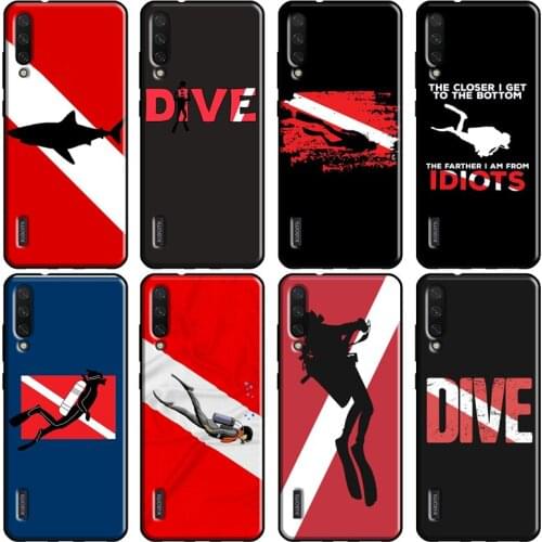Dive Scuba Diver Shark Diving Cover For POCO X3 NFC M3 Case For Xiaomi Mi Note 10 Lite A2 8 9 Mi 9T 10T Pro Mi 11 Back Cover